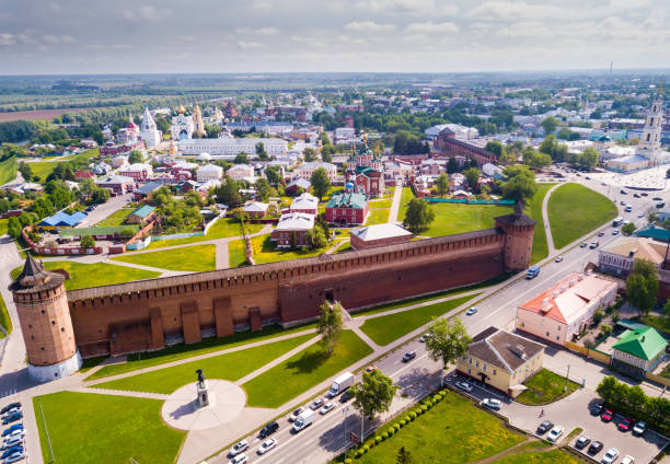 istock View from drone of Kolomna with Kremlin 1172167502