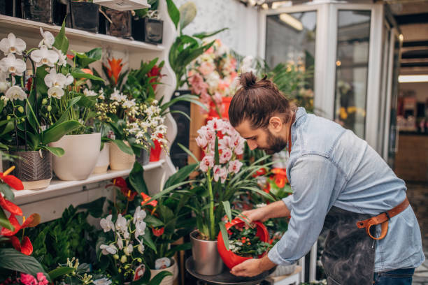 istock Man working in the flower shop 1172167859