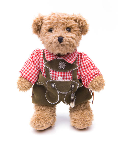 Teddy with plaid shirt and leather pants