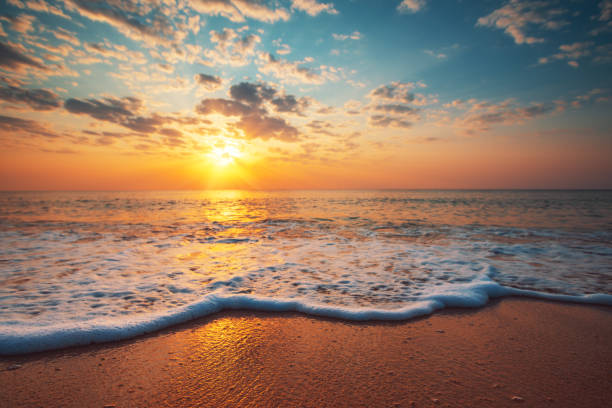 istock Beautiful sunrise over the tropical sea 1172172882