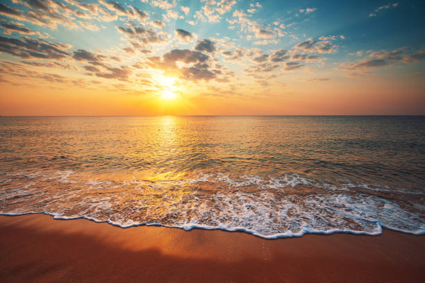 istock Beautiful sunrise over the tropical sea 1172174343