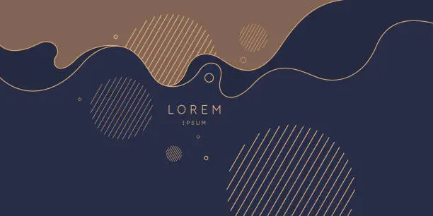 Vector illustration of Poster with dynamic waves. Vector illustration in minimal style. Abstract background.