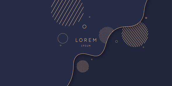 Poster with geometric shapes on a dark background. Vector illustration minimal flat style
