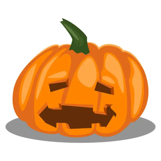 Vector illustration of Halloween pumpkin vector cartoon icon isolated on white background.