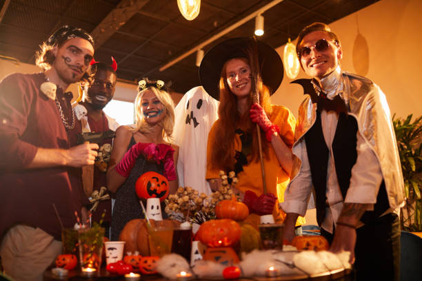 istock Friends at Halloween Party 1172176573