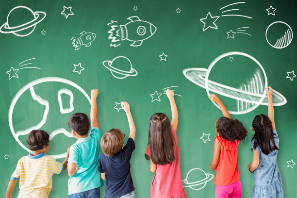 istock school children drawing space and star icon on the chalkboard 1172178876
