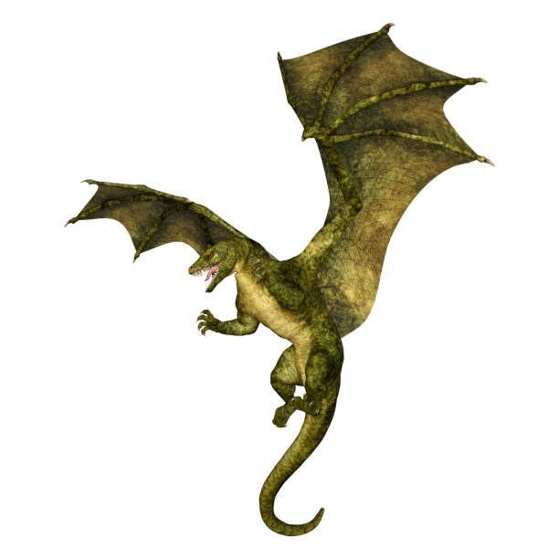 istock 3D illustration fantasy dragon on white 1172181103