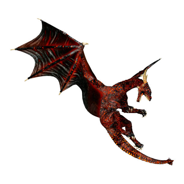 istock 3D illustration fantasy dragon on white 1172181217