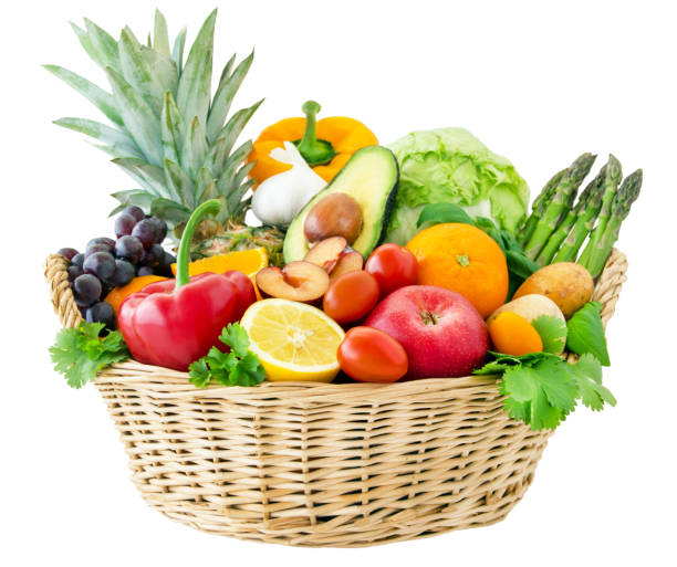 Fruits and vegetables Fruits and vegetables in a basket east germany photos stock pictures, royalty-free photos & images