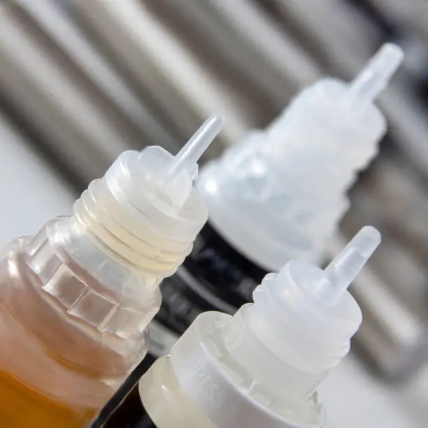 E- Cigarette Equipment Liquid close up