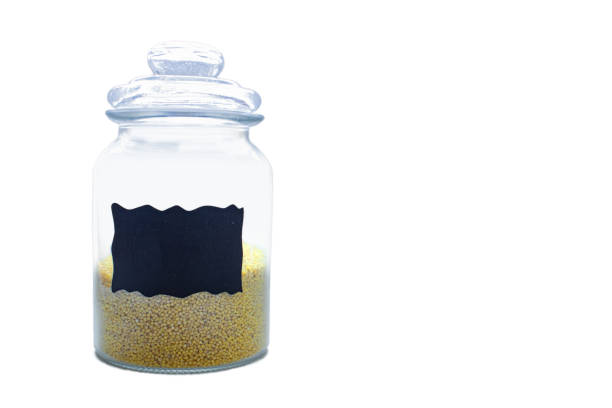 millet in a glass jar without a label