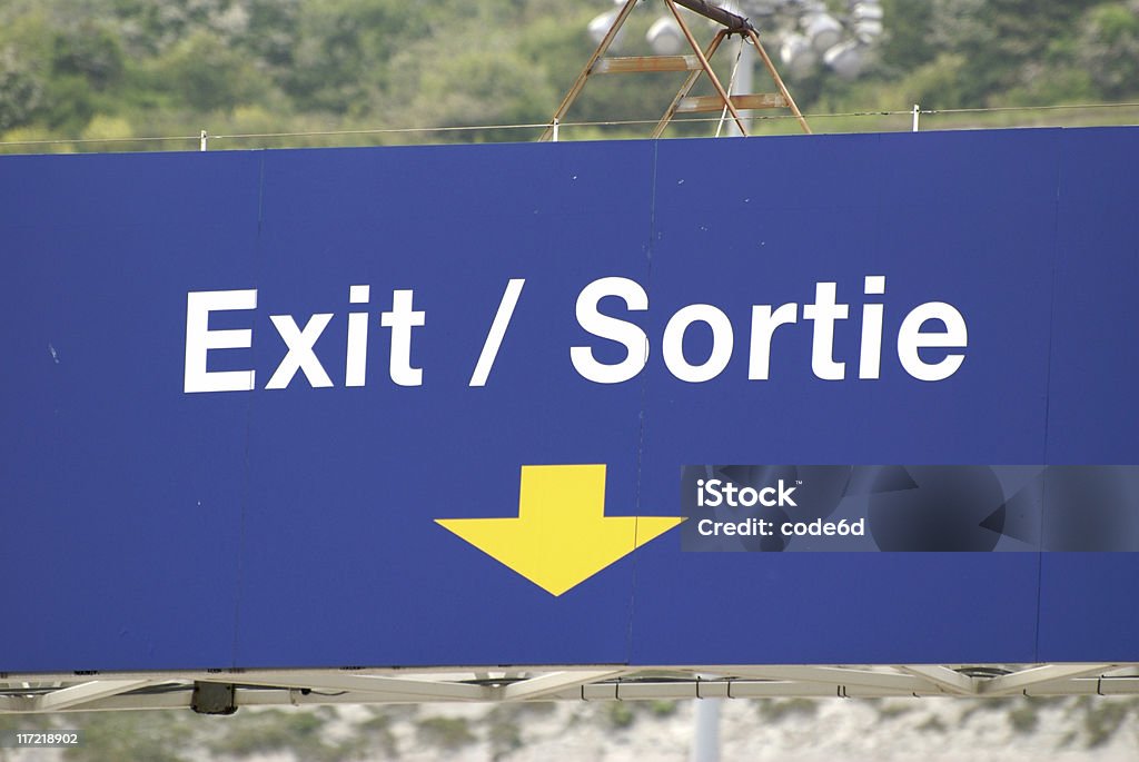 Sortie Sign Printable Blue Exit Sign Sortie Stock Photo - Download Image Now - England ...