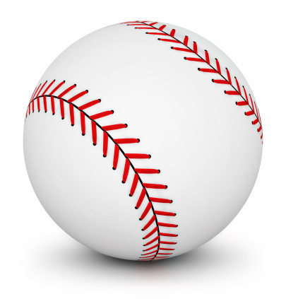 A 3d baseball isolated on a white background.