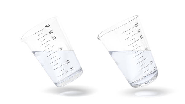 istock 3d rendering of two measuring cups one half filled with transparent liquid isolated on white background 1172196850