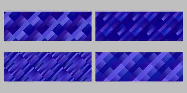 Vector illustration of Abstract geometrical rectangle pattern banner template set