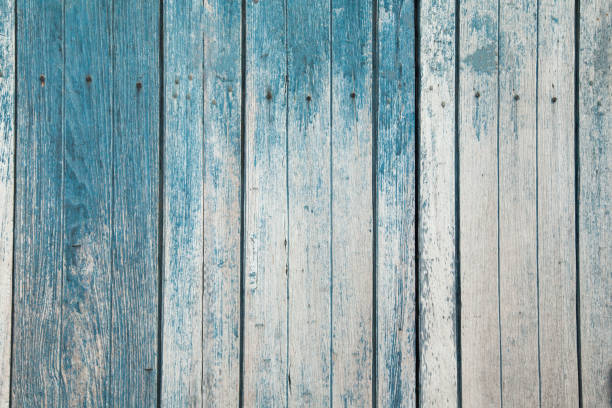 istock Vintage blue and white vertical wooden boards. Front view with copy space. 1172202384