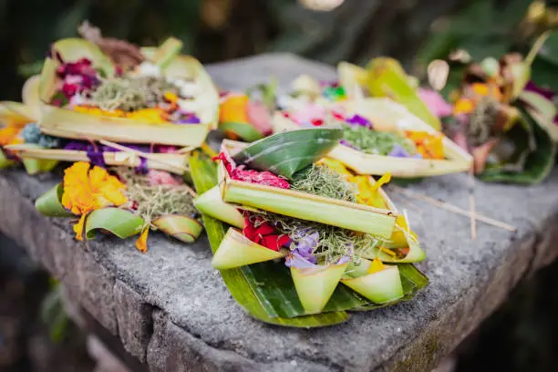 Photo of Canang Sari, Religious Offering - Bali, Ubud - Indonesia