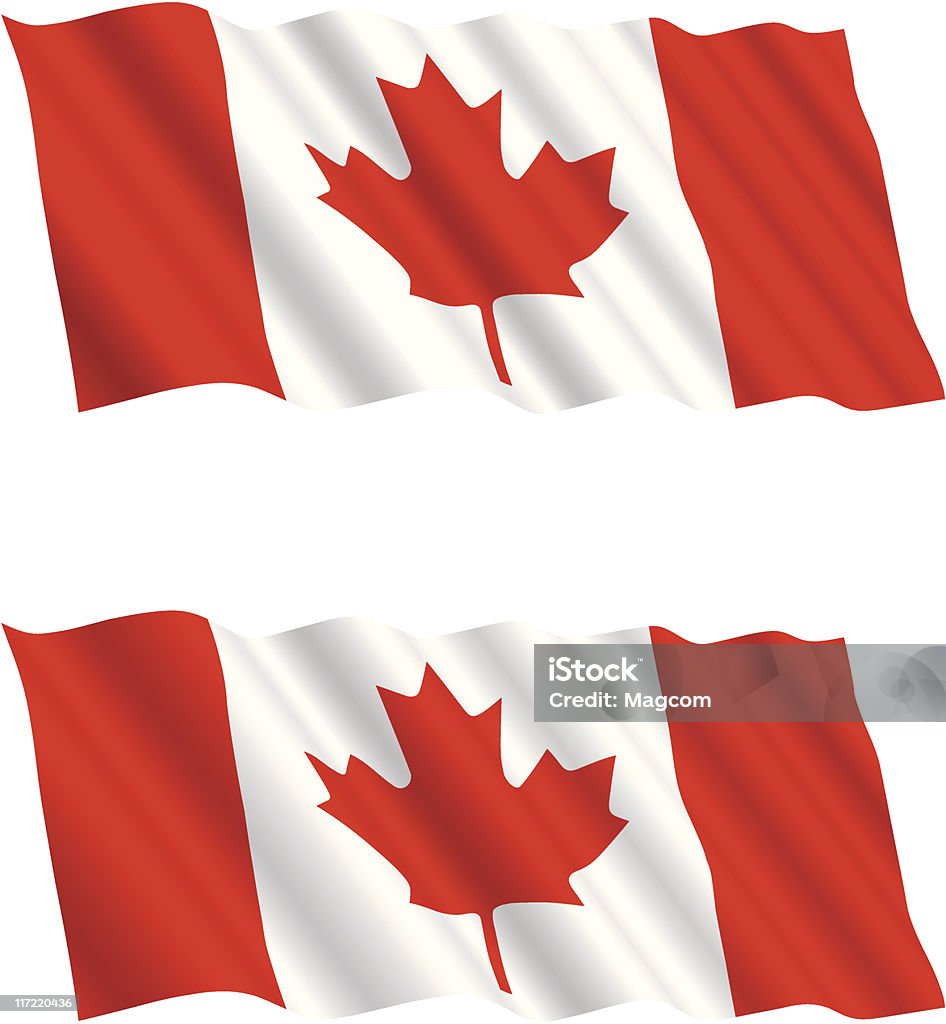 Flaga Kanady latające na wietrze 2 - Grafika wektorowa royalty-free (Flaga Kanady)