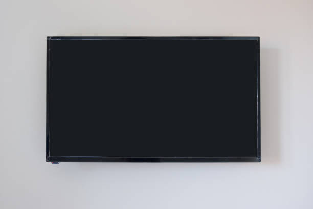 istock Led blank screen tv on concrete wall in Living room 1172208045