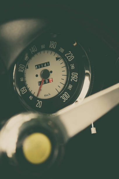 istock Speedometer on a vintage car's dashboard 1172210286