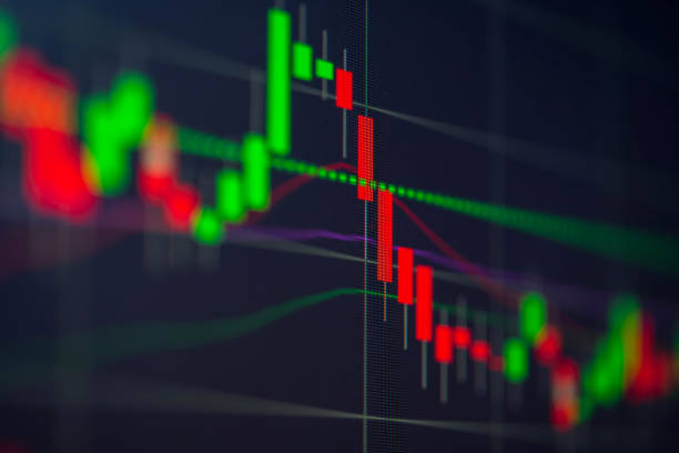 istock Candlestick chart from stock market on screen 1172210506