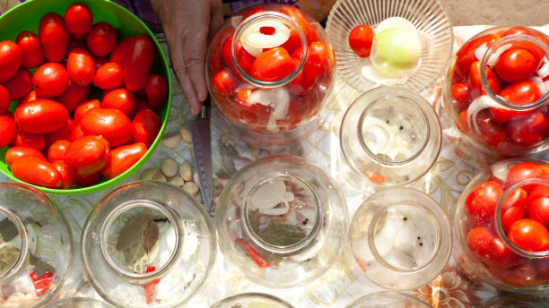 istock the process of canning pickles tomatoes in jars  making salted tomatoes 1172210768