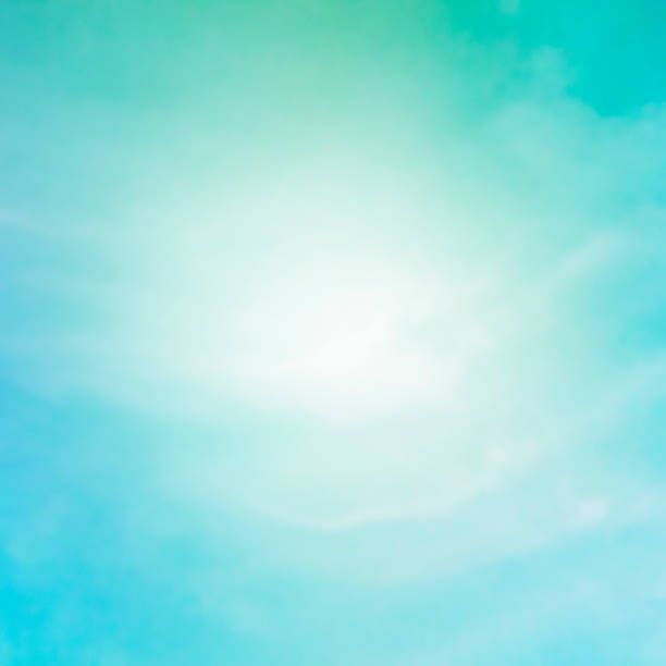 istock Abstract background, design template with a place for text. Teal blue sky with puffy clouds 1172212326