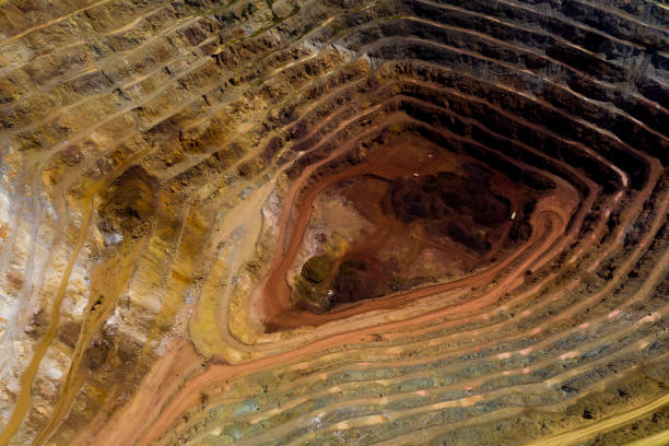 istock Aerial Wiev of Open-pit iron mine 1172213359