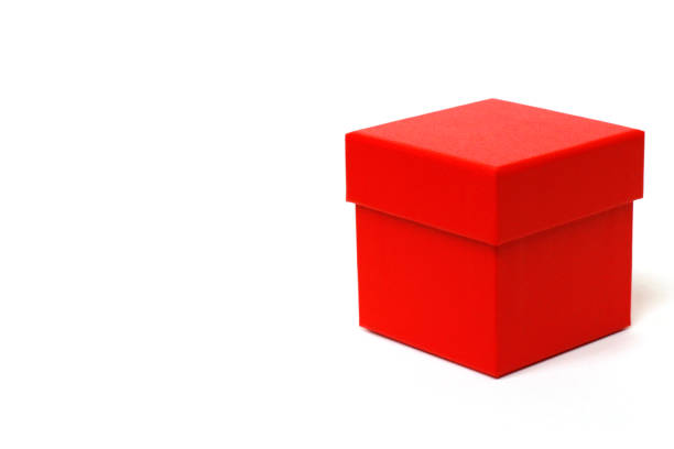 istock Red gift box with a lid on a white background. 1172217136