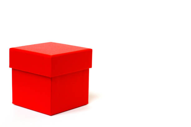 istock Red gift box with a lid on a white background. 1172217225
