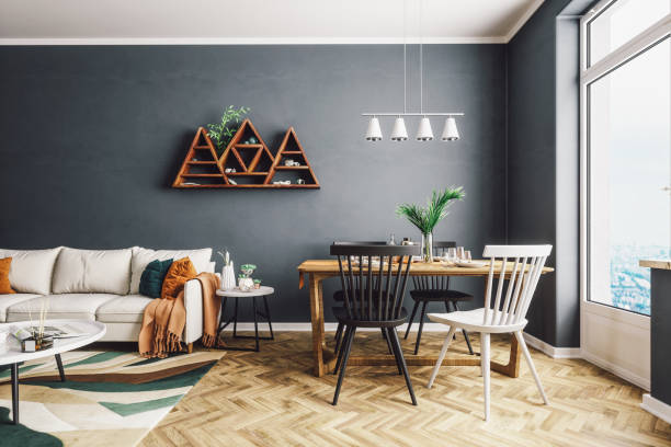 istock Scandinavian Style Living And Dining Room 1172217300