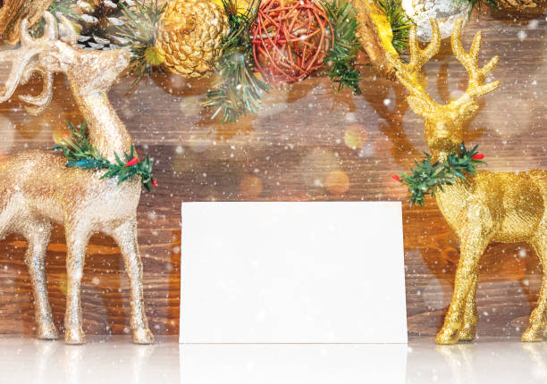 istock Winter background with paper blank and christmas decorations 1172219293