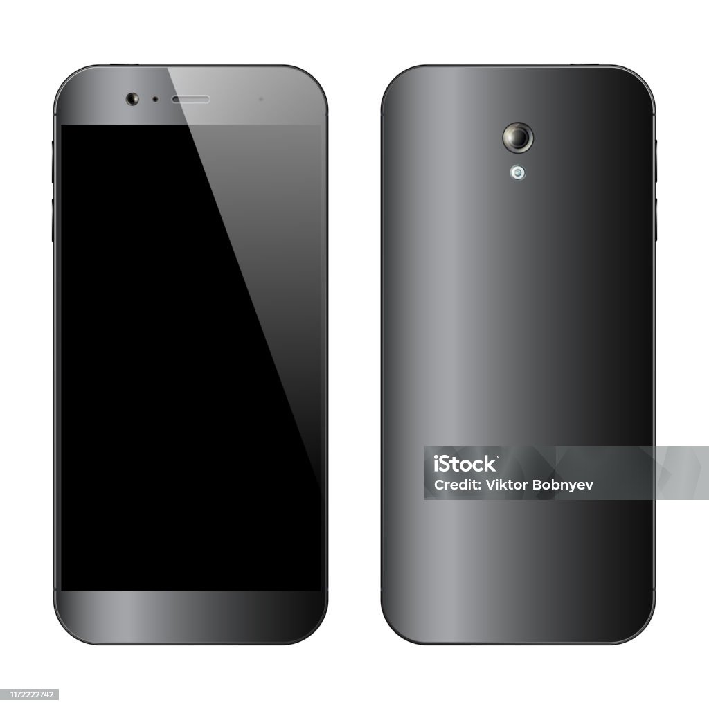 Telephone Back View Smartphones Front Back View Stock Illustration - Download Image Now ...