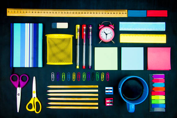 istock Office, school supplies isolated on background 1172225155