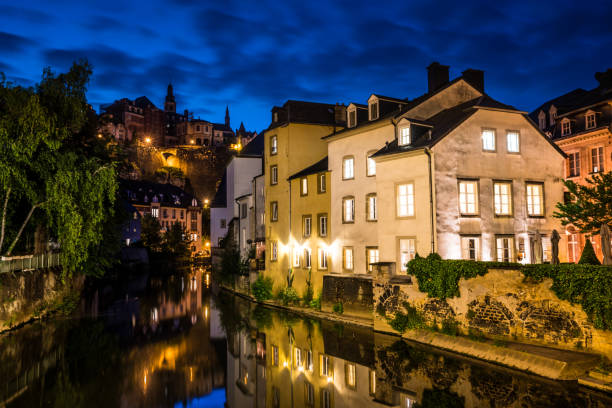 istock Beautiful Alzette river side scene on road Rue Munster 1172231762