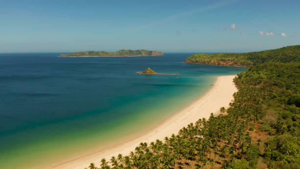 istock Wide tropical beach with white sand, view from above 1172233343