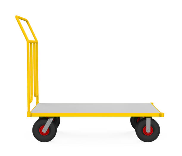 Heavy Duty Trolley Isolated Heavy Duty Trolley isolated on white background. 3D render pallet jack handle stock pictures, royalty-free photos & images