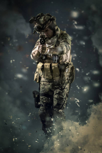 istock Special soldier in action military concept 1172236125