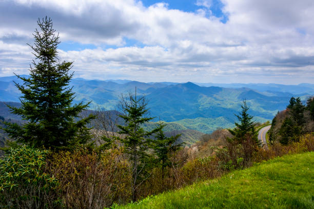 malowniczy widok na pasmo górskie karoliny północnej - mountain mountain range north carolina blue zdjęcia i obrazy z banku zdjęć