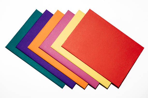 istock Papers in different vibrant colors on a white background 1172241592