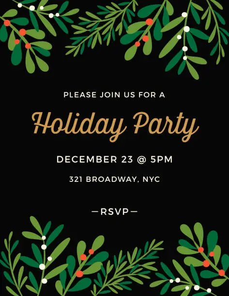 Vector illustration of Holiday Party Invitation