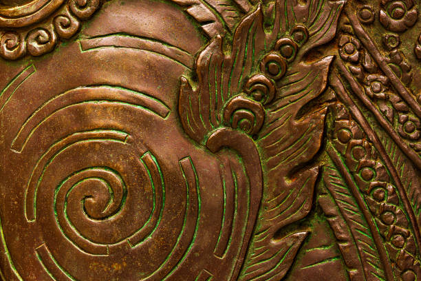 istock Abstract macro picture of bronze low relief art 1172246376