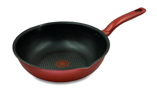 istock Black-Red frying pan (Red handle) isolated on white background with clipping path. 1172248272