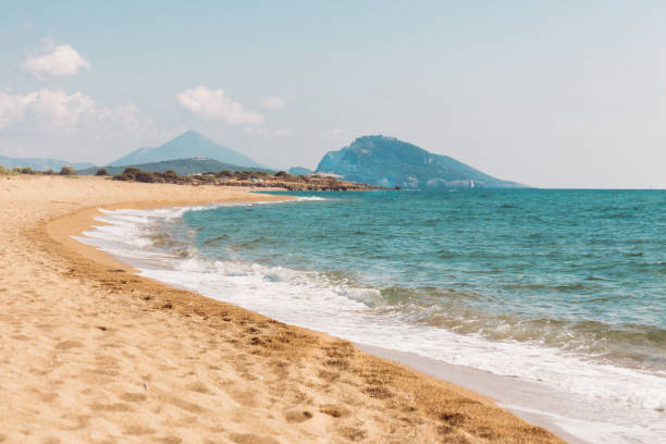 istock sand, beach and blue sea, summer background 1172250231