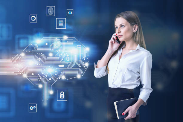 istock Woman on phone, AI and brainstorming 1172252140