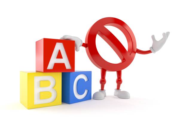 istock Forbidden character with toy blocks 1172253730