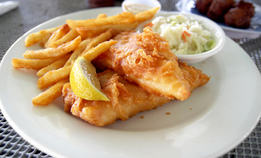 Delicious plate of fish and chips