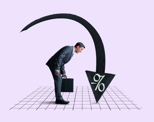 istock Businessman Looking Down At Negative Interest Rates 1172253928