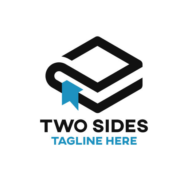 Two sides book logo Two sides book logo assignment logo stock illustrations