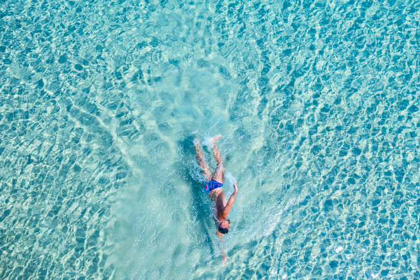 istock Drone view of swimming people 1172254950